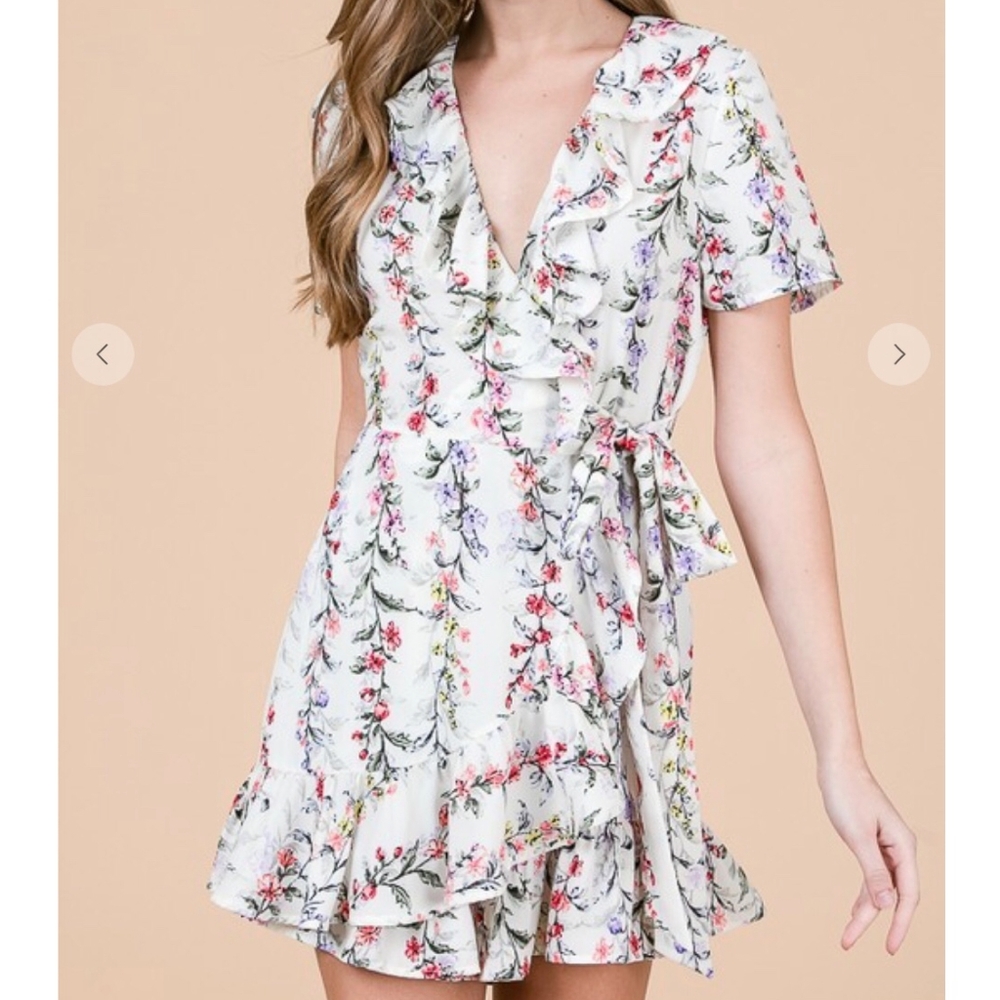 FEW LEFT❗️Haylie & Co Feminine Vintage Chic Floral Romper "Dress" - Picture 4 of 7